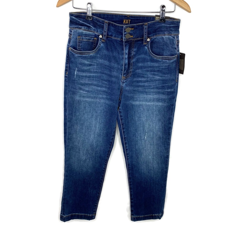 Kut from the Kloth High Rise Crop Straight Leg Jeans Crown Medium size 4
